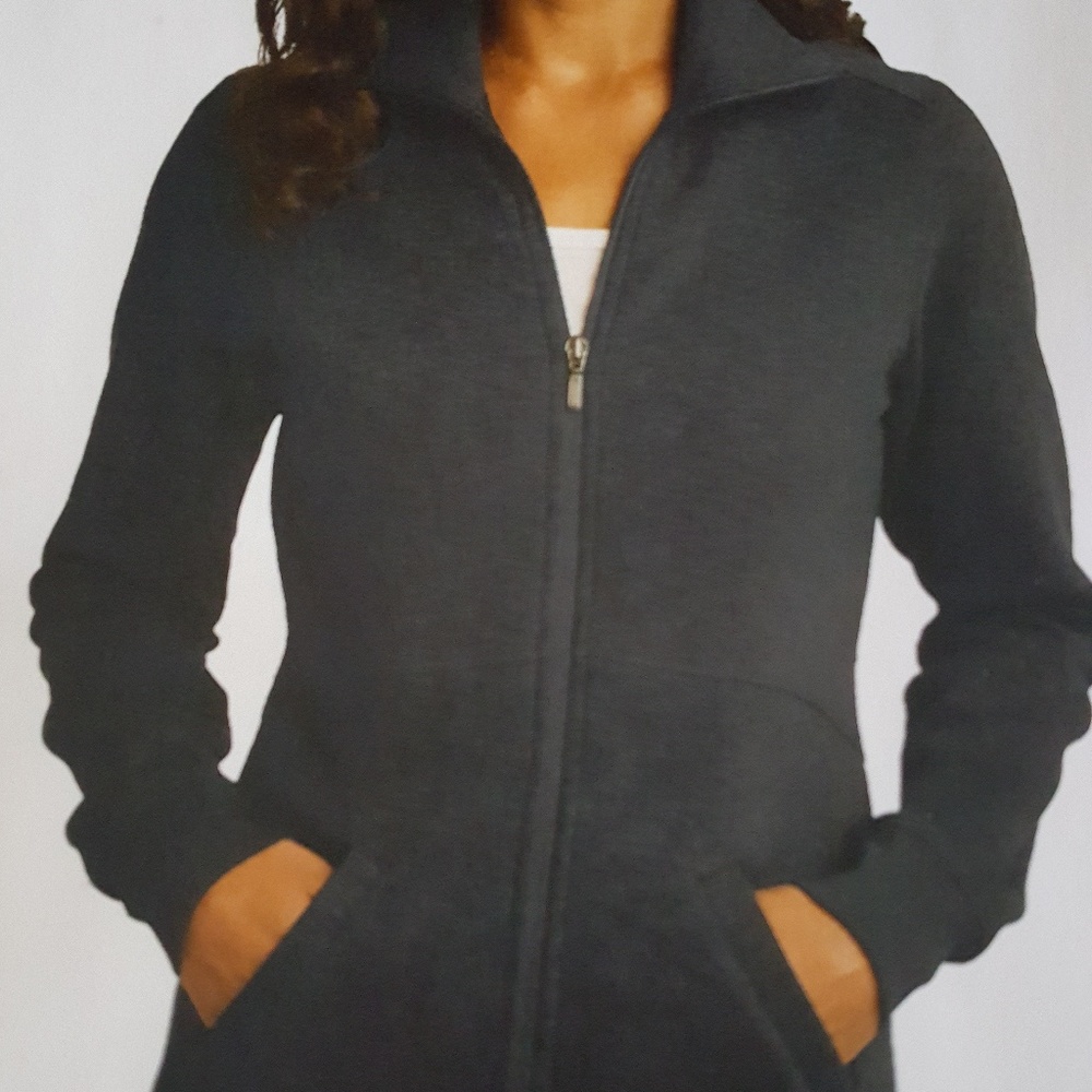 Ladies Slub Fleece Full-Zip Jacket, Black NWOT